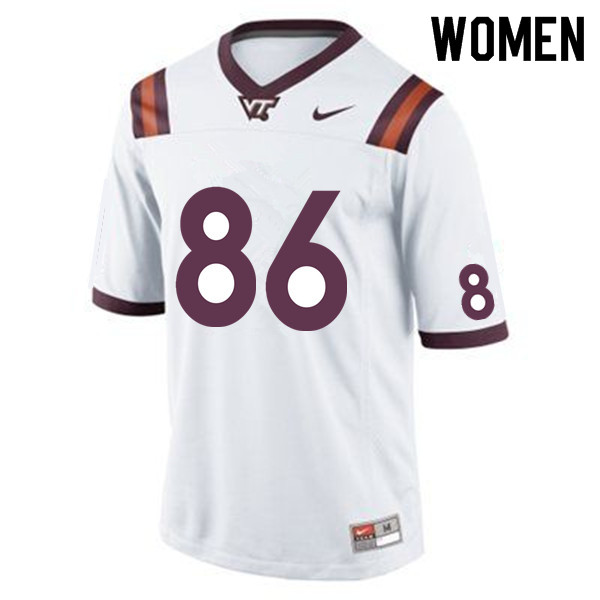 Women #86 Nick Gallo Virginia Tech Hokies College Football Jerseys Sale-White